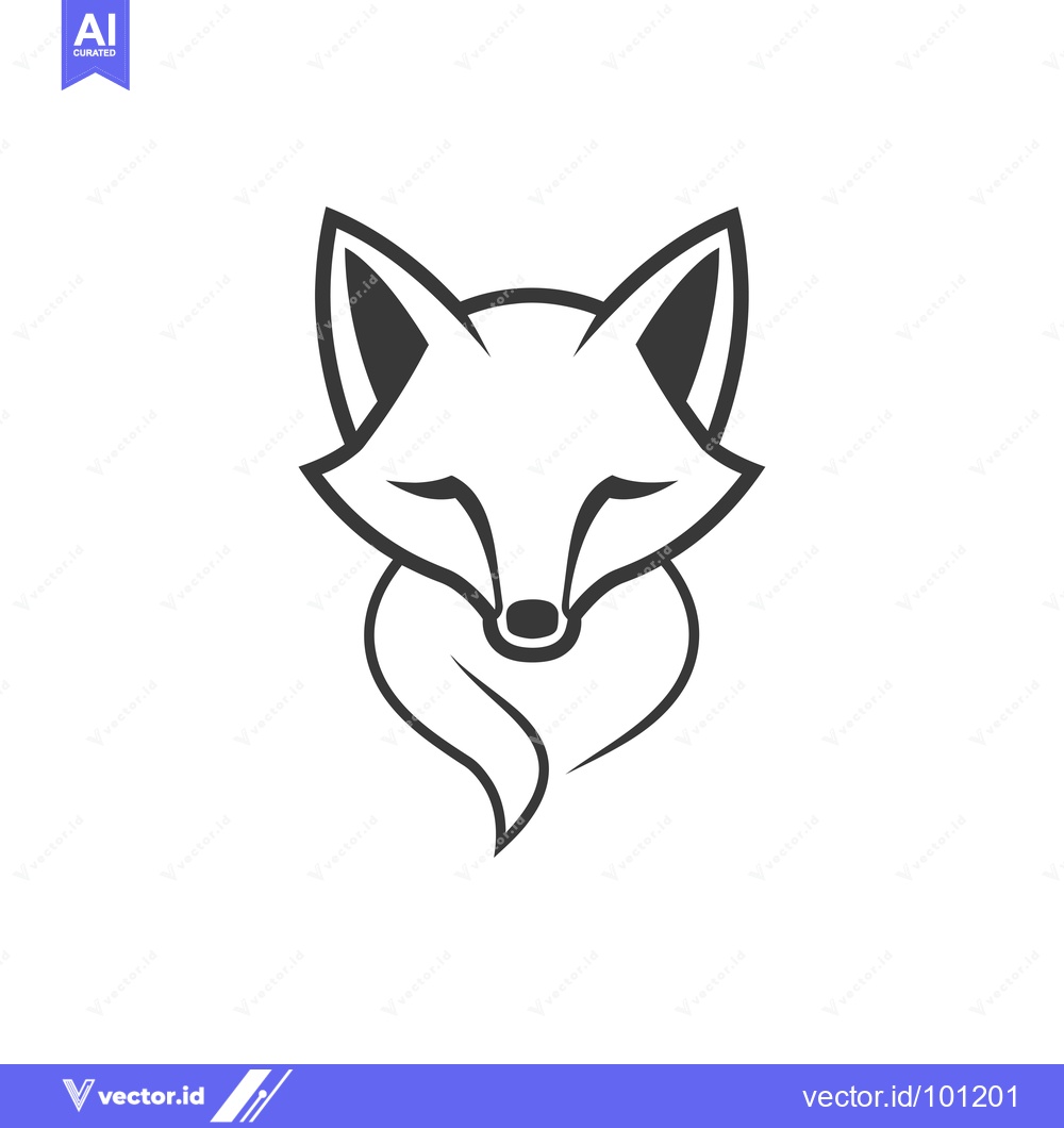 Premium Vector dari Simple Line Drawing of a Fox's Head