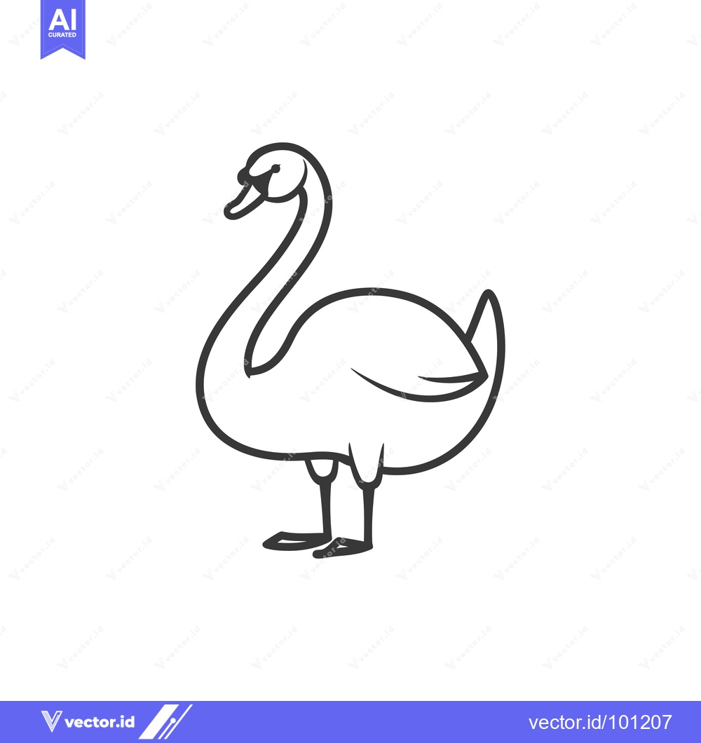 Premium Vector dari Simple Line Drawing of a Graceful Swan