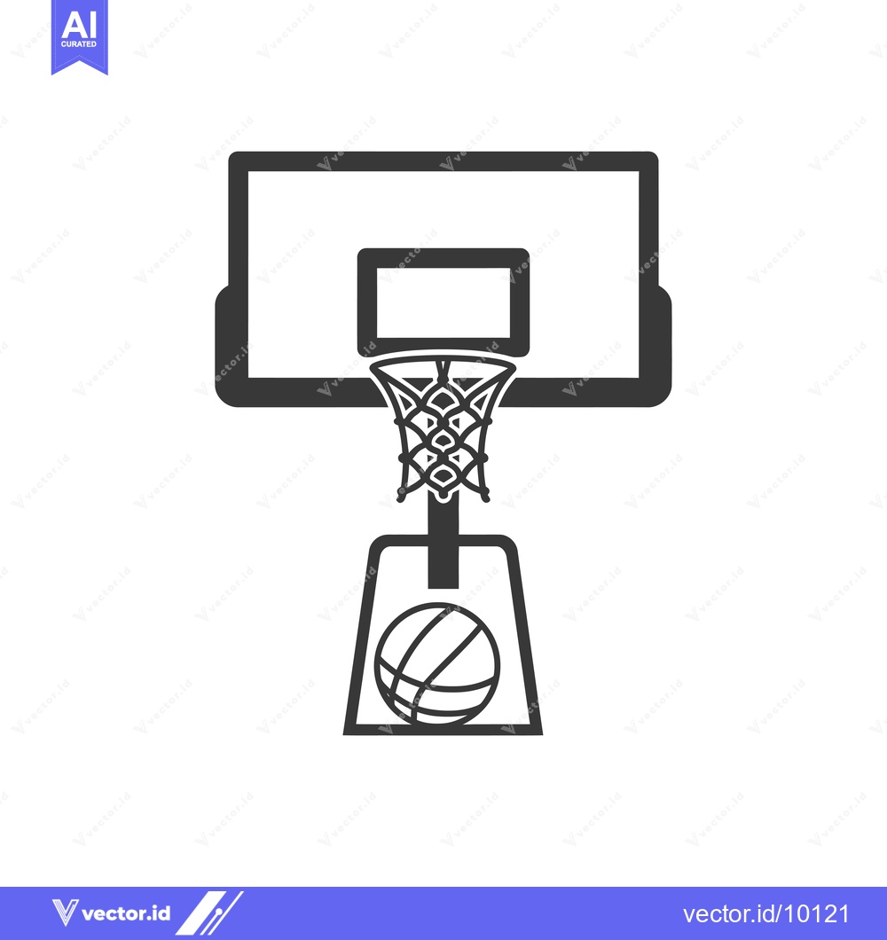 Premium Vector dari A basketball going through a hoop with a net