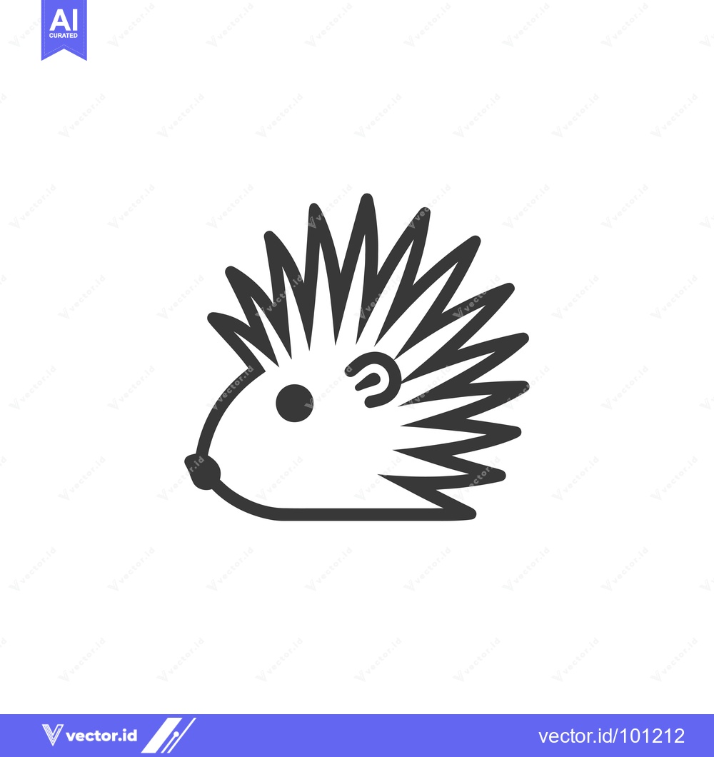 Premium Vector dari Simple Line Drawing of a Hedgehog's Head