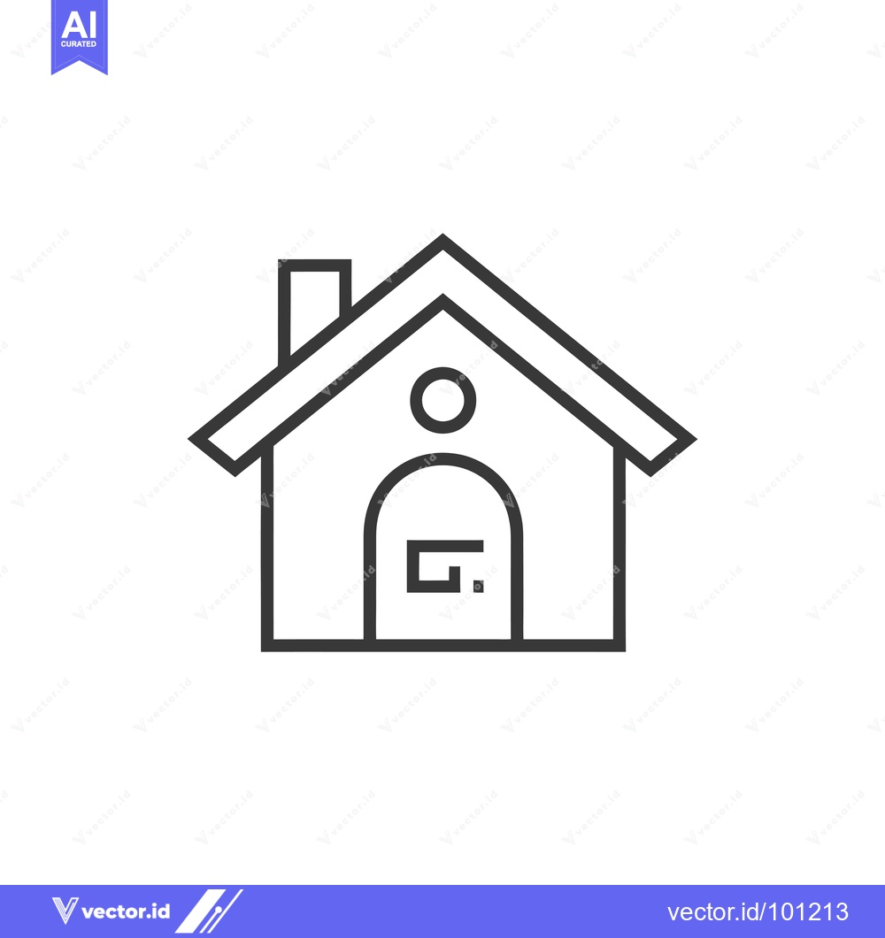 Premium Vector of Simple Line Drawing of a House with a Chimney and Window