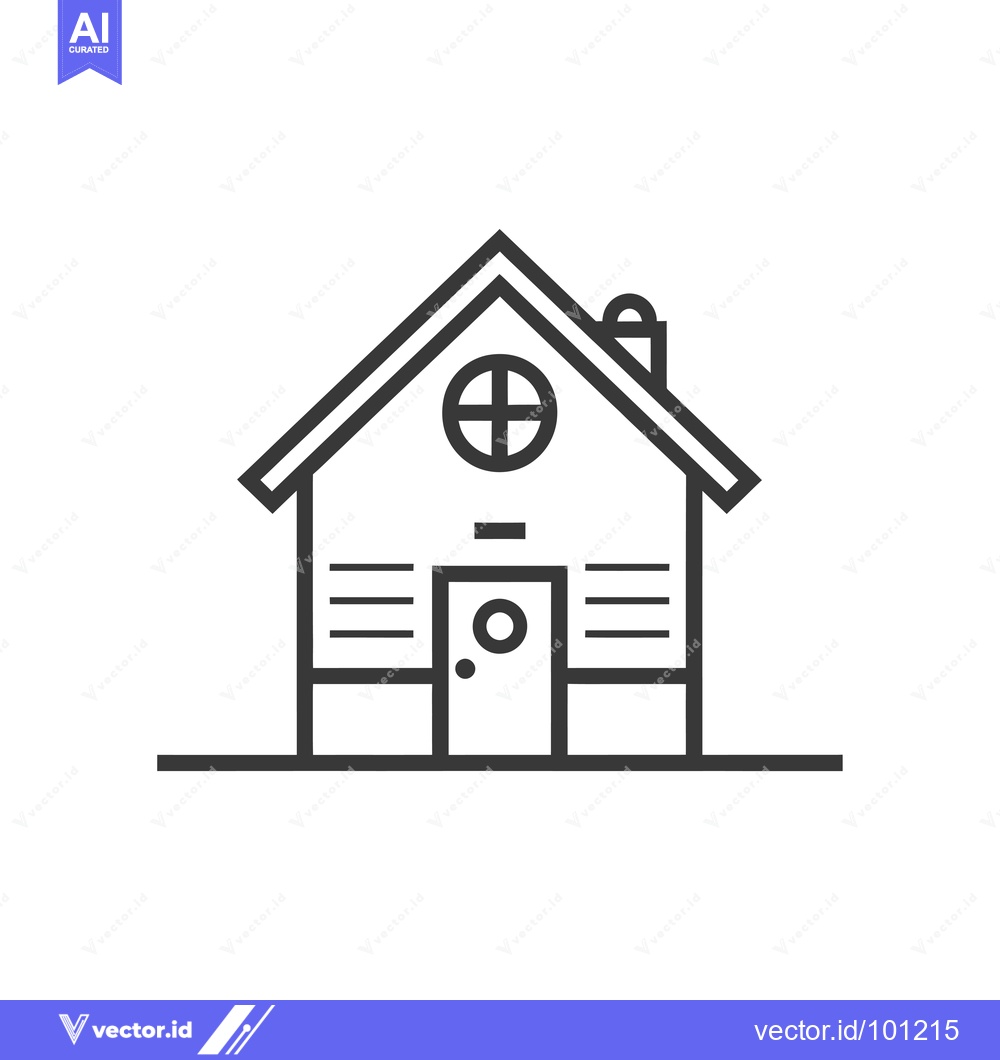 Premium Vector of Simple Line Drawing of a House with a Door and Windows