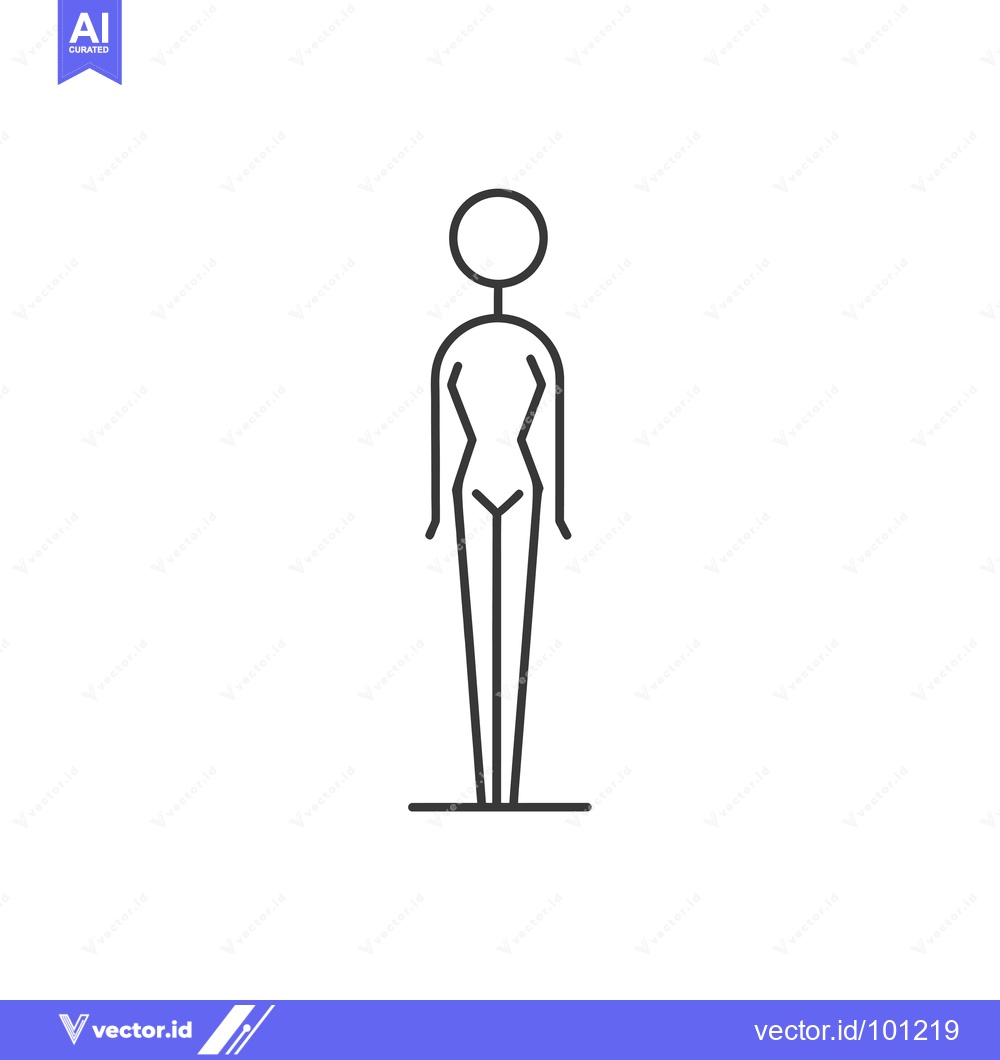 Premium Vector dari Simple Line Drawing of a Human Figure