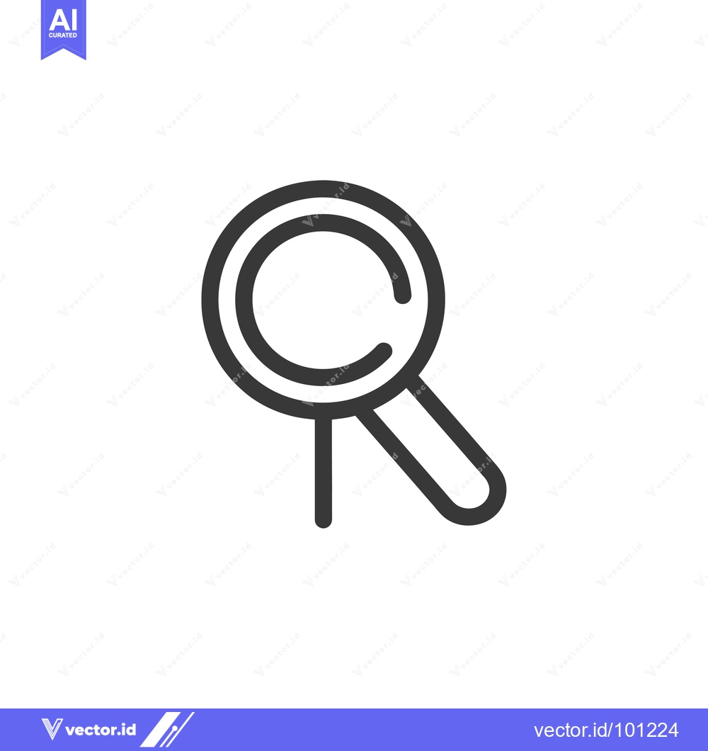 Premium Vector of Simple Line Drawing of a Magnifying Glass