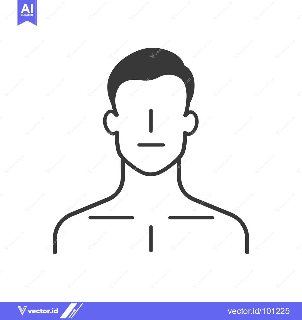 Premium Vector dari Simple Line Drawing of a Man's Face and Chest