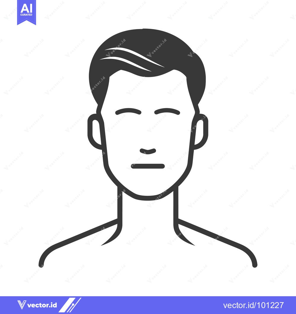 Premium Vector dari Simple Line Drawing of a Man's Face and Shoulders