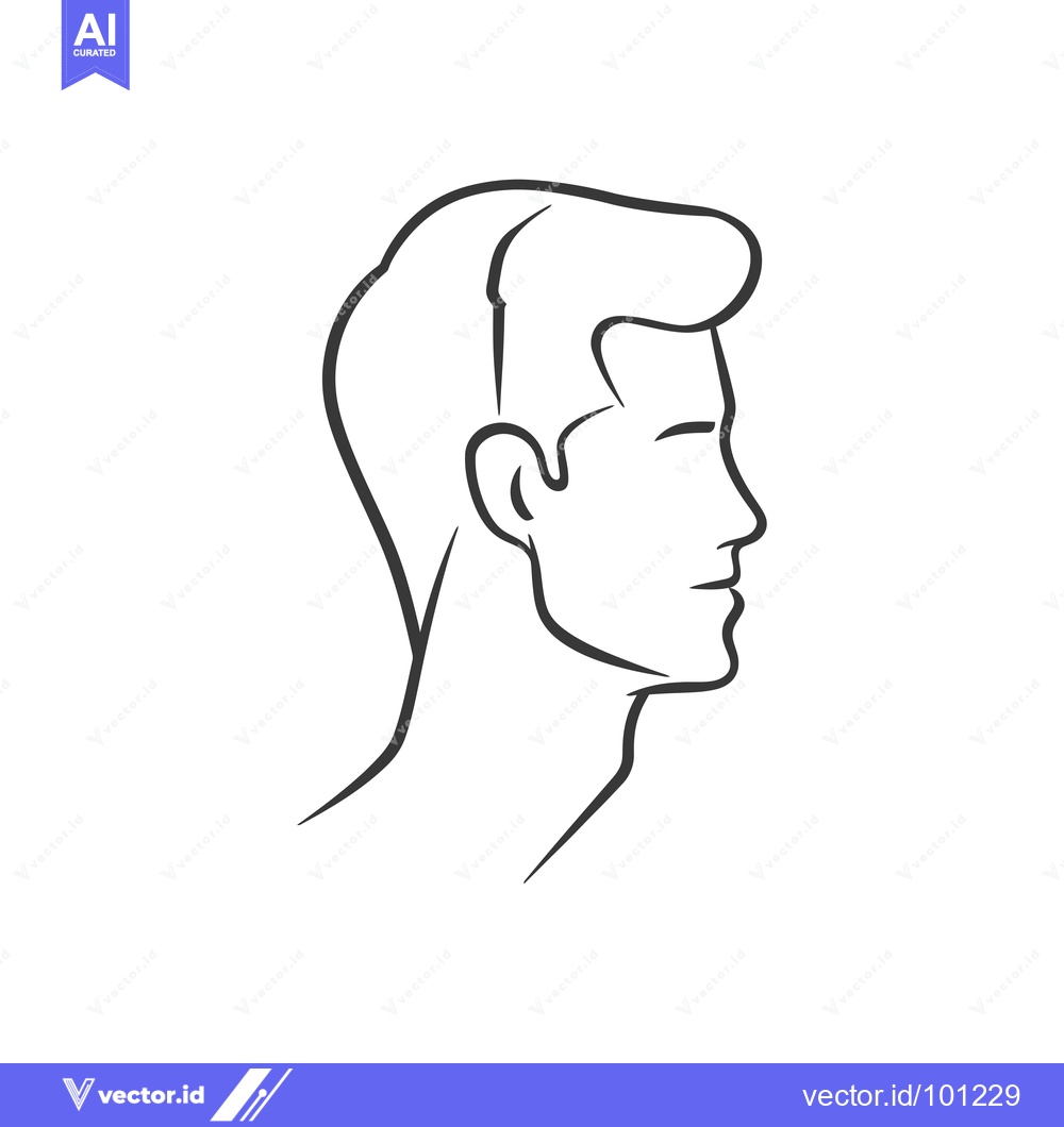 Premium Vector dari Simple Line Drawing of a Man's Profile