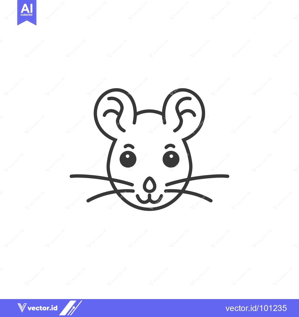 Premium Vector of Simple Line Drawing of a Mouse's Face