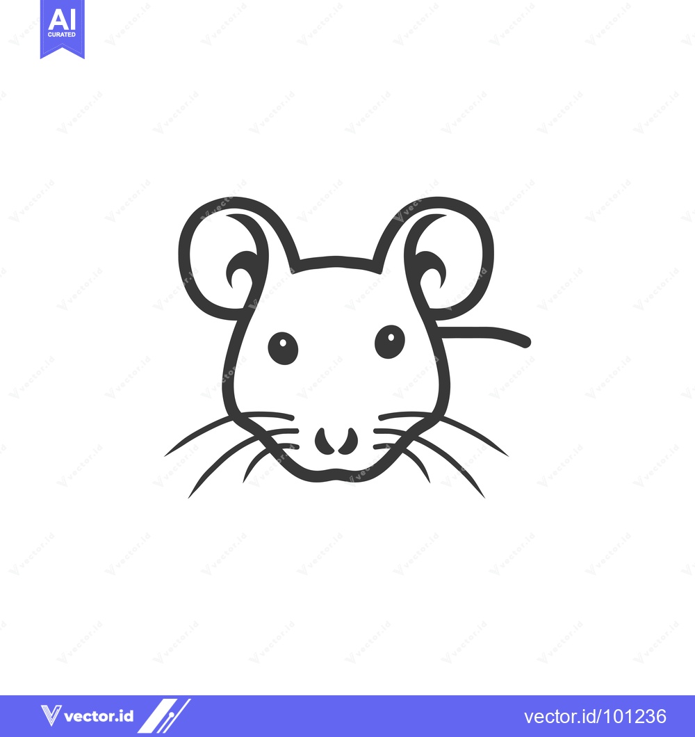 Premium Vector dari Simple Line Drawing of a Mouse's Face