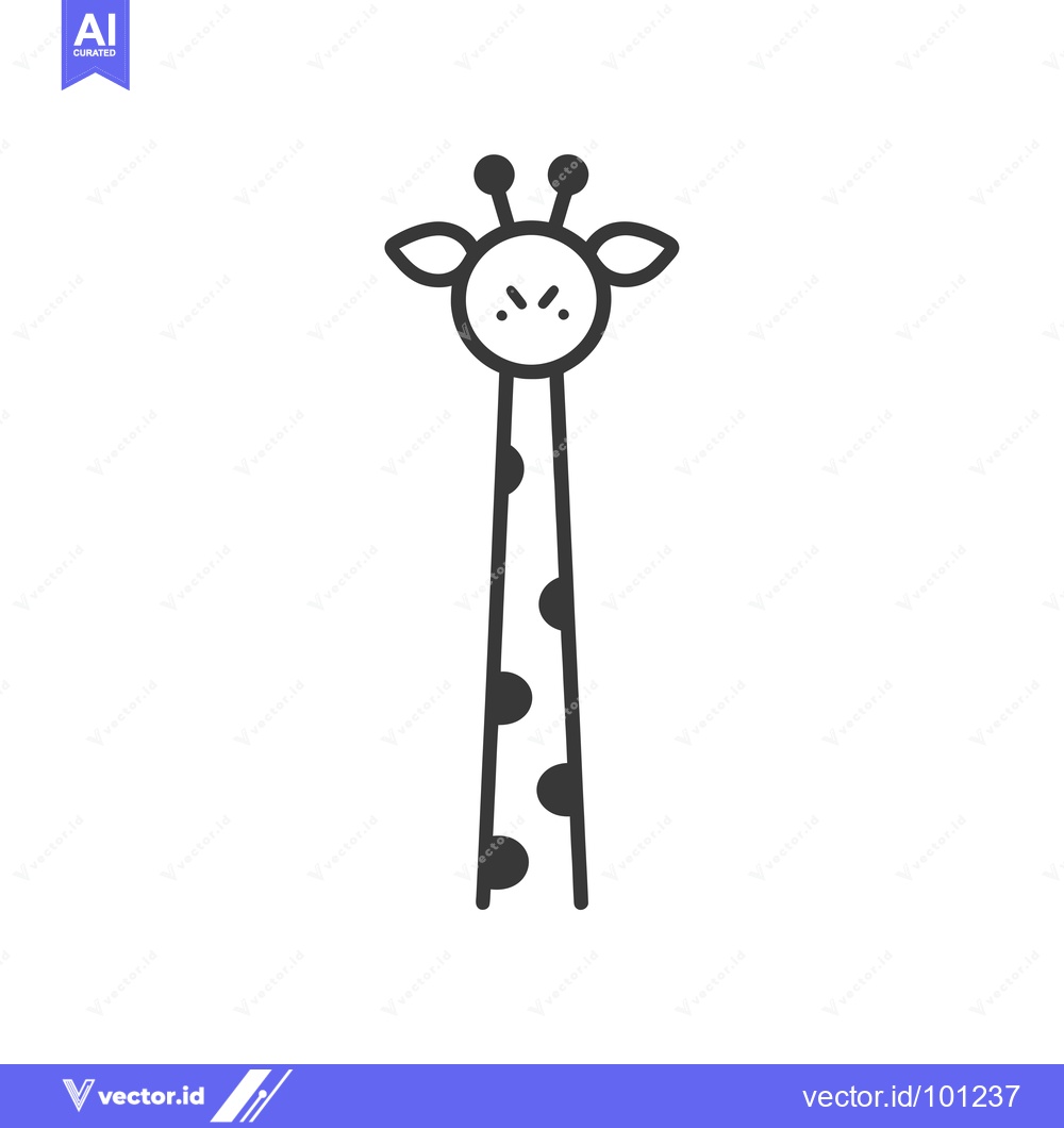 Premium Vector dari Simple Line Drawing of an Angry Giraffe