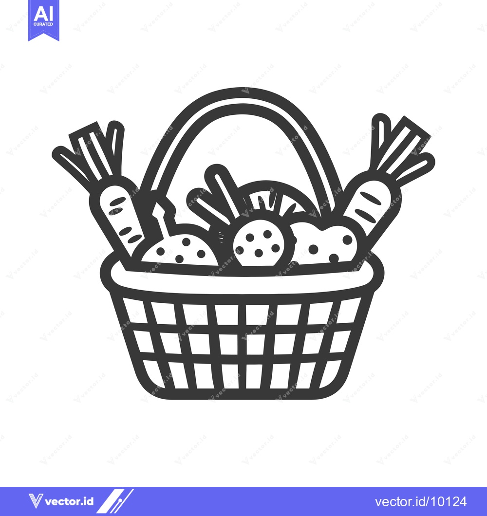 Premium Vector dari A Basket Full of Fresh Produce