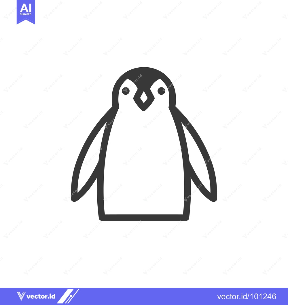 Premium Vector of Simple Line Drawing of a Penguin