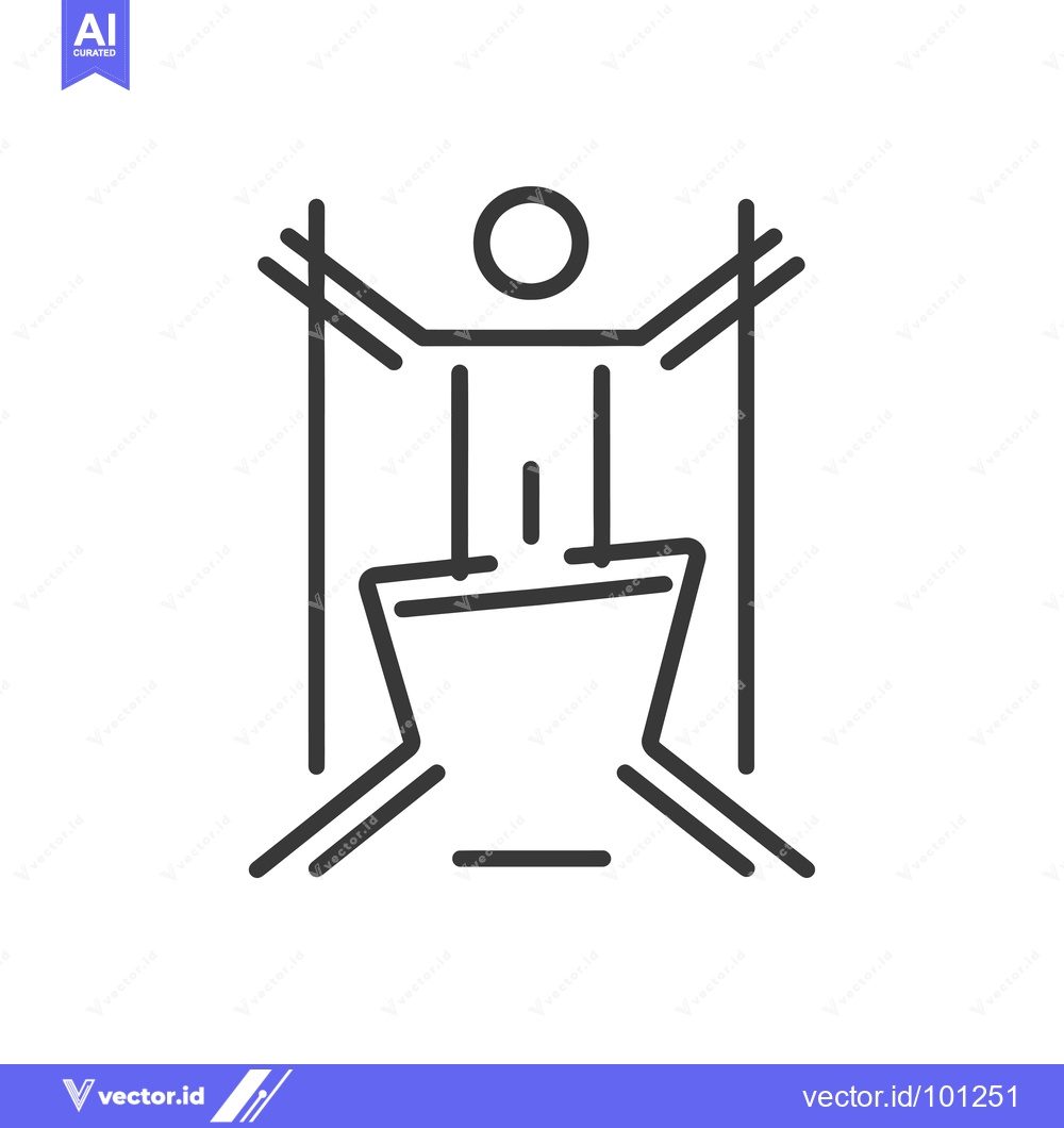 Premium Vector of Simple Line Drawing of a Person Jumping Over a Pit