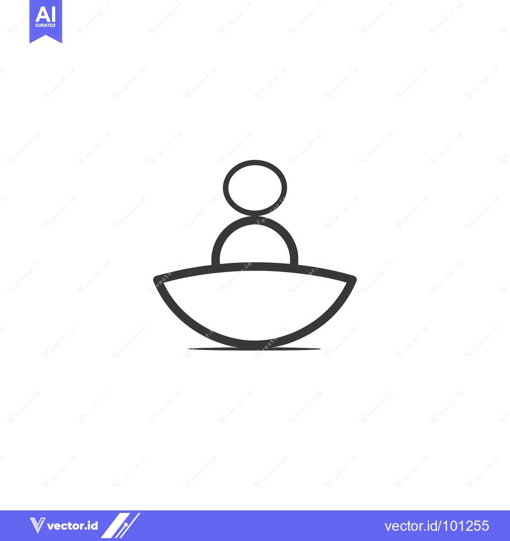 Premium Vector of Simple Line Drawing of a Person Sitting in a Boat
