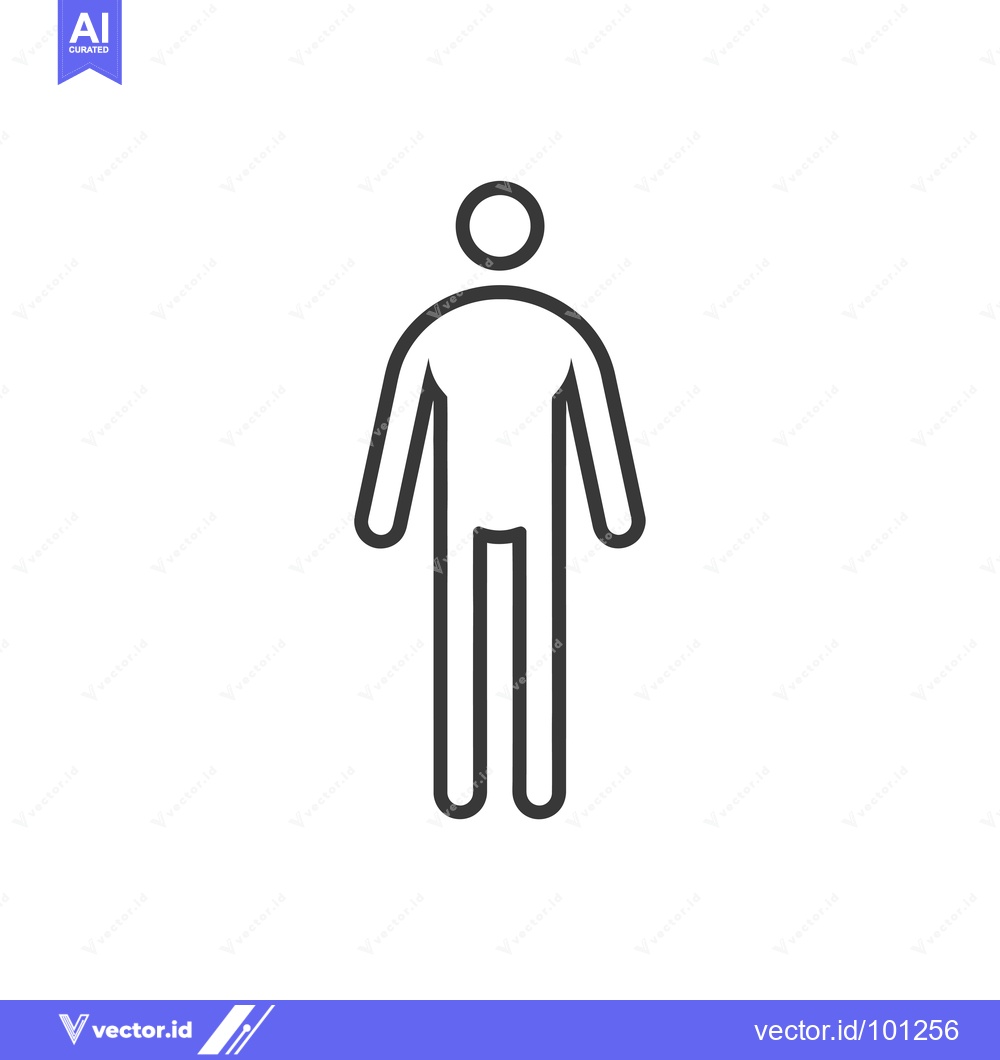 Premium Vector dari Simple Line Drawing of a Person Standing