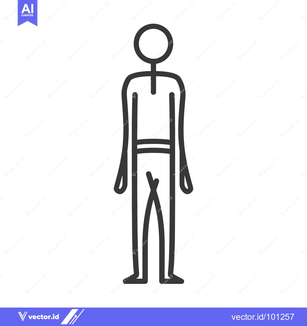 Premium Vector of Simple Line Drawing of a Person Standing