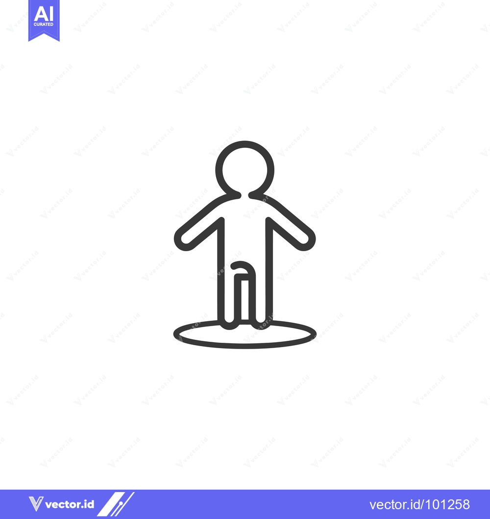 Premium Vector dari Simple Line Drawing of a Person Standing on a Circle