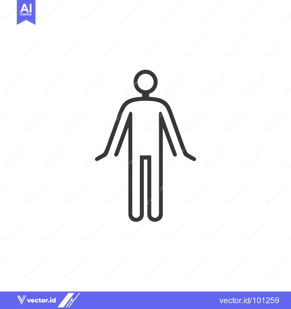 Premium Vector dari Simple Line Drawing of a Person Standing with Arms Outstretched