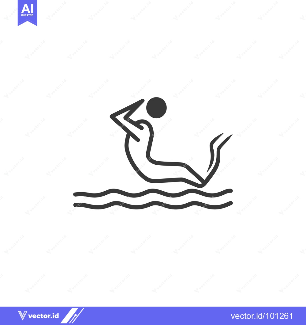 Premium Vector dari Simple Line Drawing of a Person Swimming