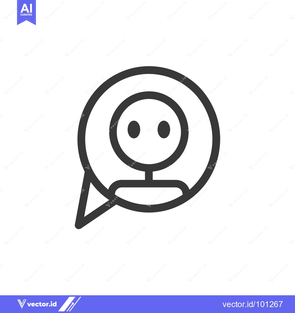 Premium Vector dari Simple Line Drawing of a Person with a Speech Bubble