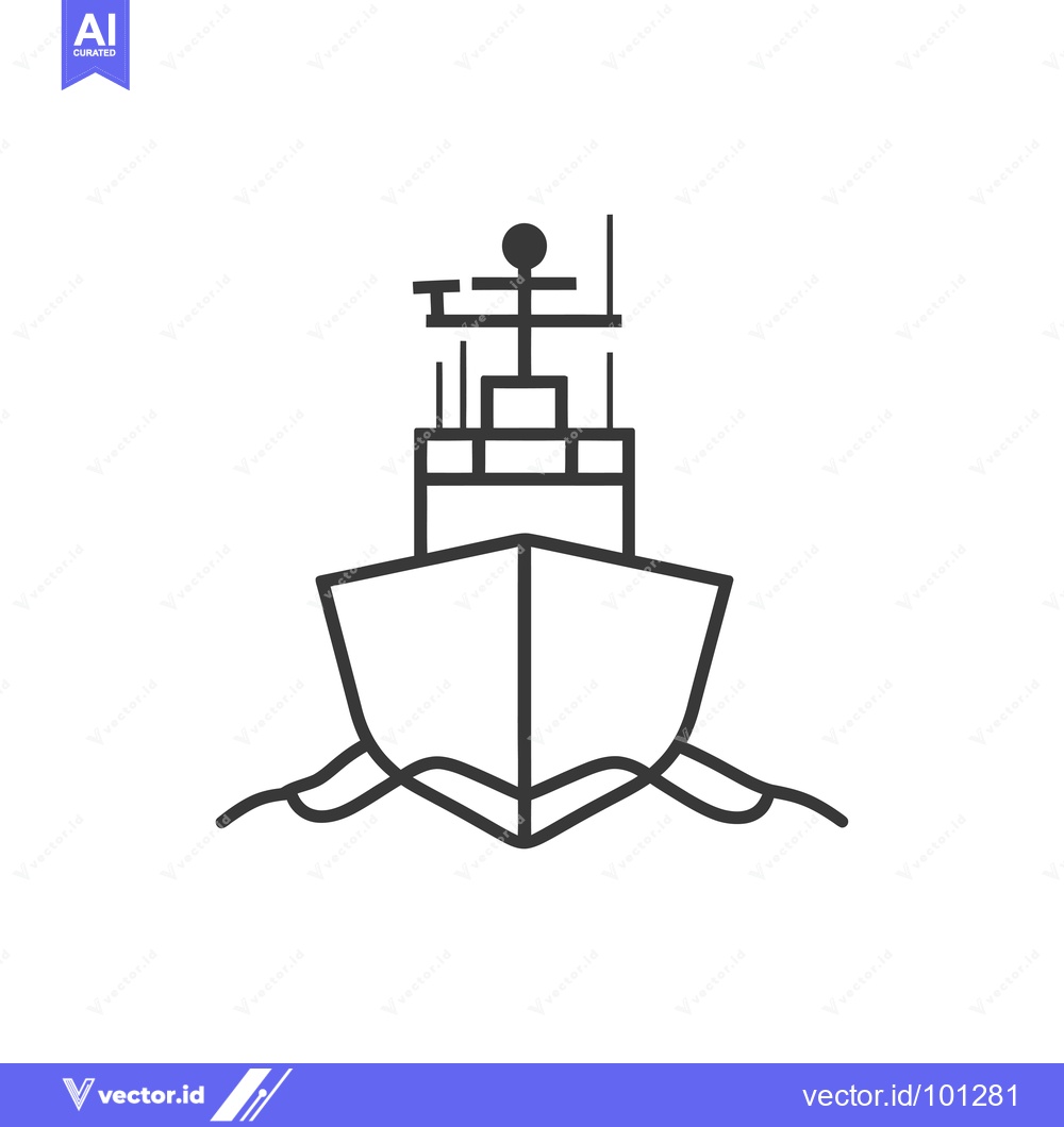 Premium Vector dari Simple Line Drawing of a Ship Sailing on Water