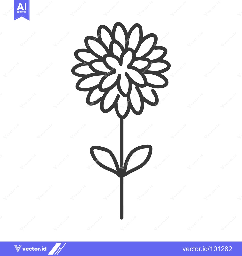 Premium Vector dari Simple Line Drawing of a Single Flower