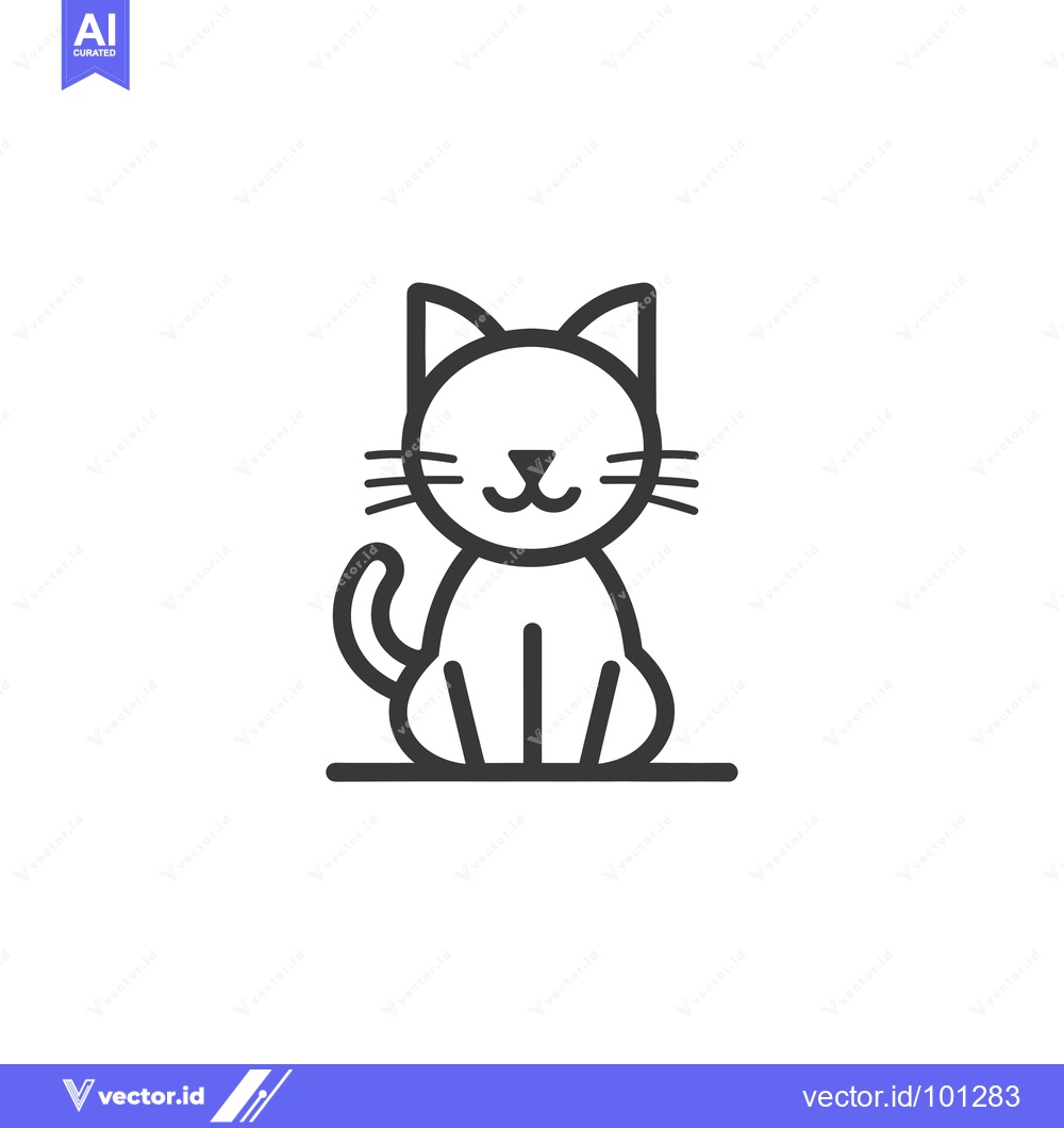 Premium Vector dari Simple Line Drawing of a Sitting Cat