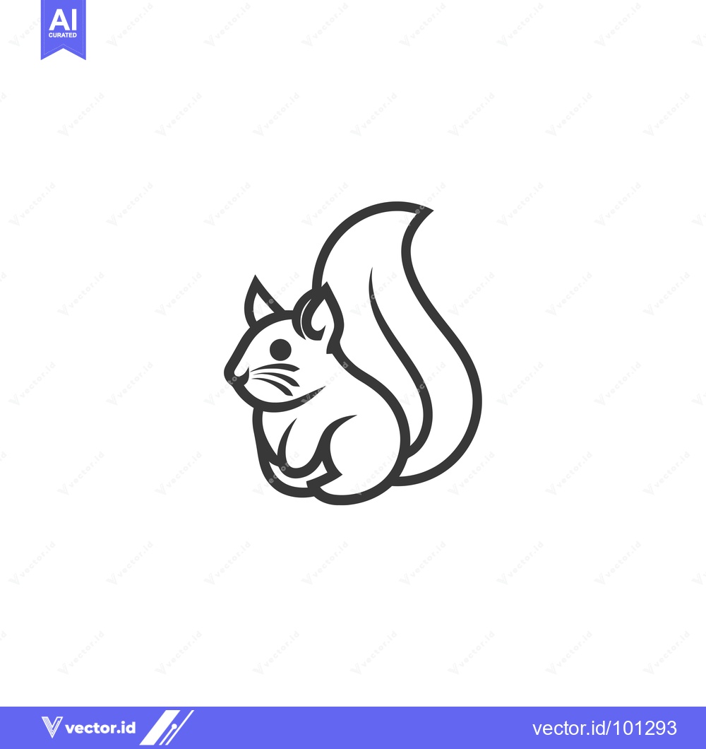 Premium Vector dari Simple Line Drawing of a Sitting Squirrel