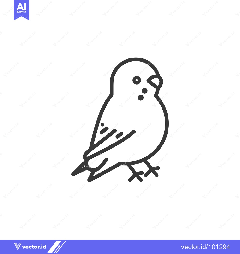 Premium Vector dari Simple Line Drawing of a Small Bird