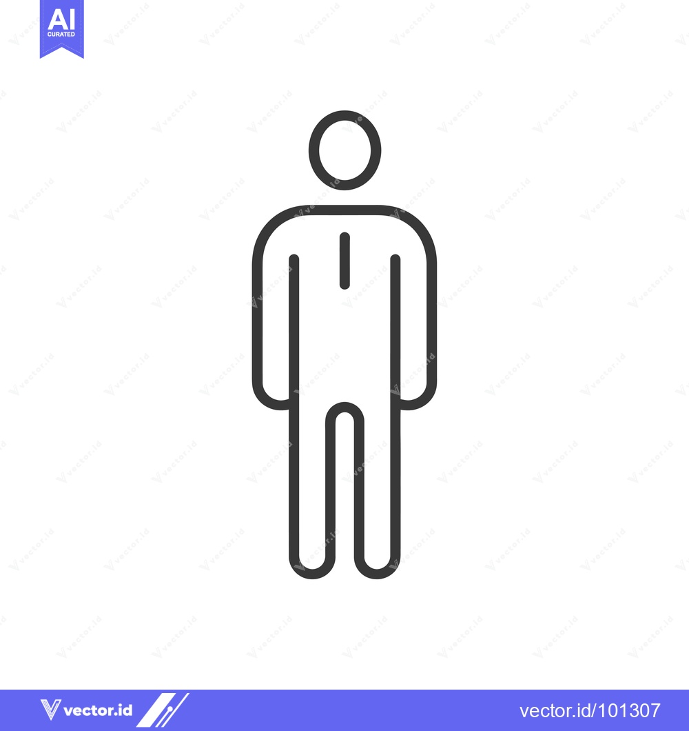 Premium Vector dari Simple Line Drawing of a Standing Person