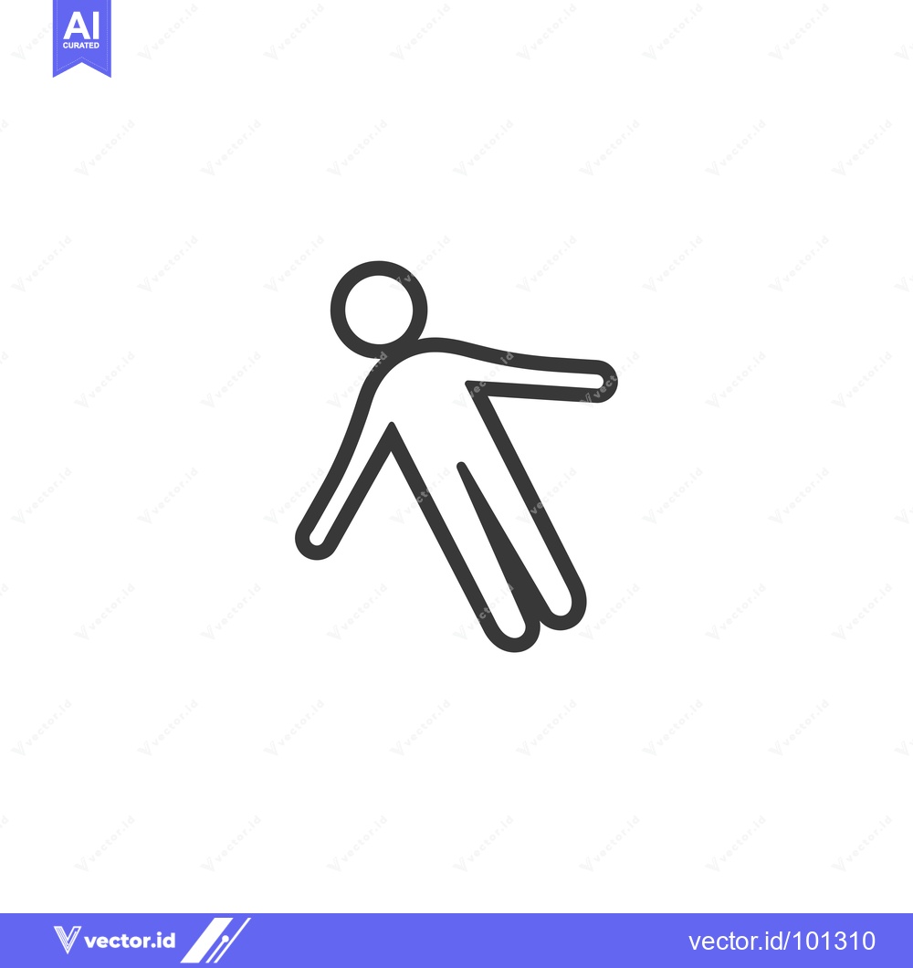 Premium Vector dari Simple Line Drawing of a Stick Figure Falling