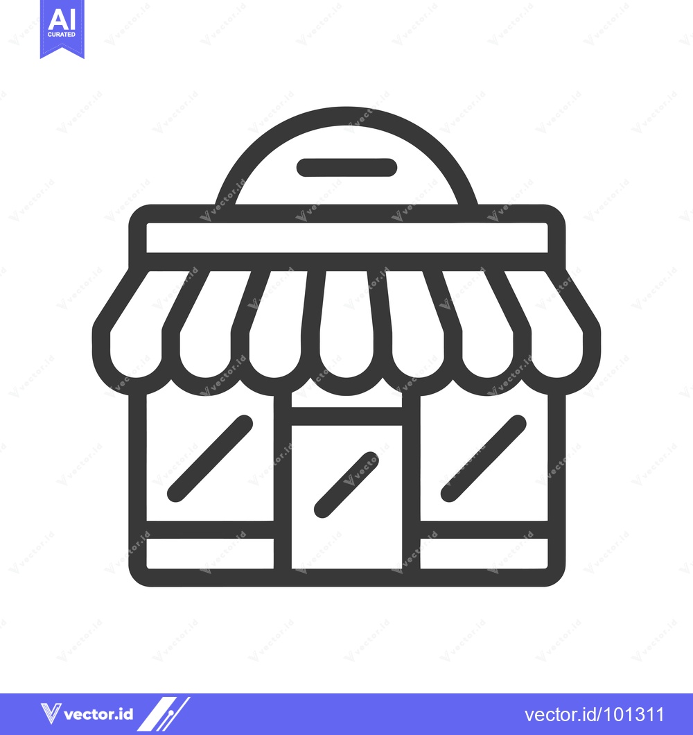 Premium Vector dari Simple Line Drawing of a Store Building