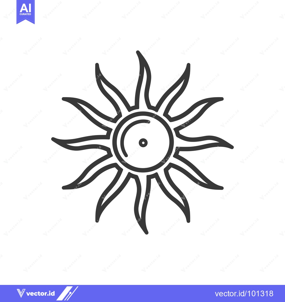 Premium Vector dari Simple Line Drawing of a Sun with Rays