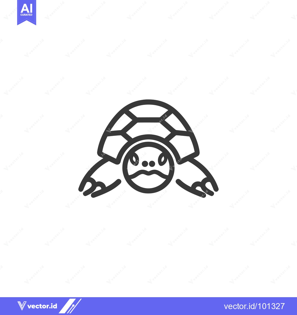 Premium Vector of Simple Line Drawing of a Turtle