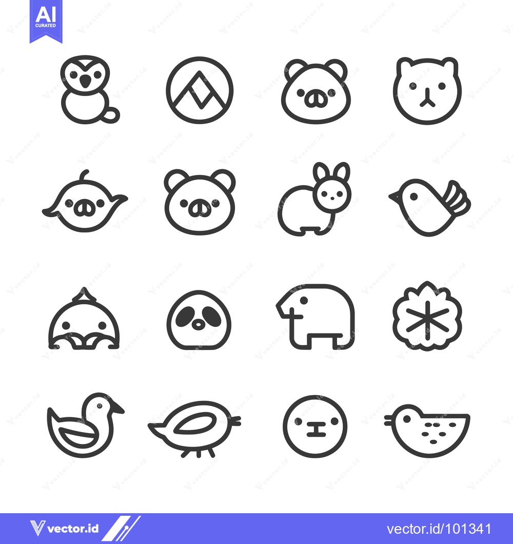 Premium Vector of Simple Line Drawings of Various Animals