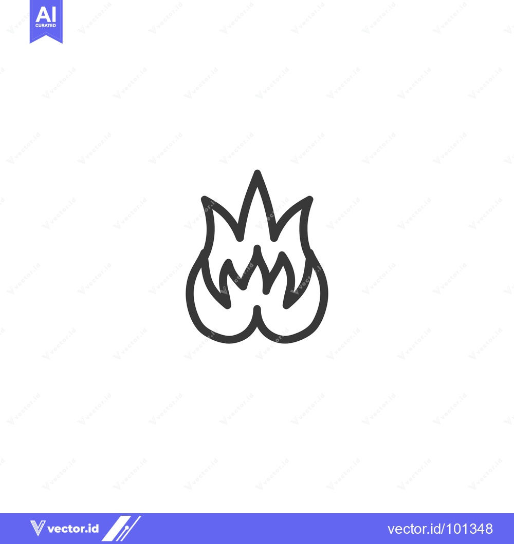 Premium Vector of Simple Outline Illustration of Fire Flames