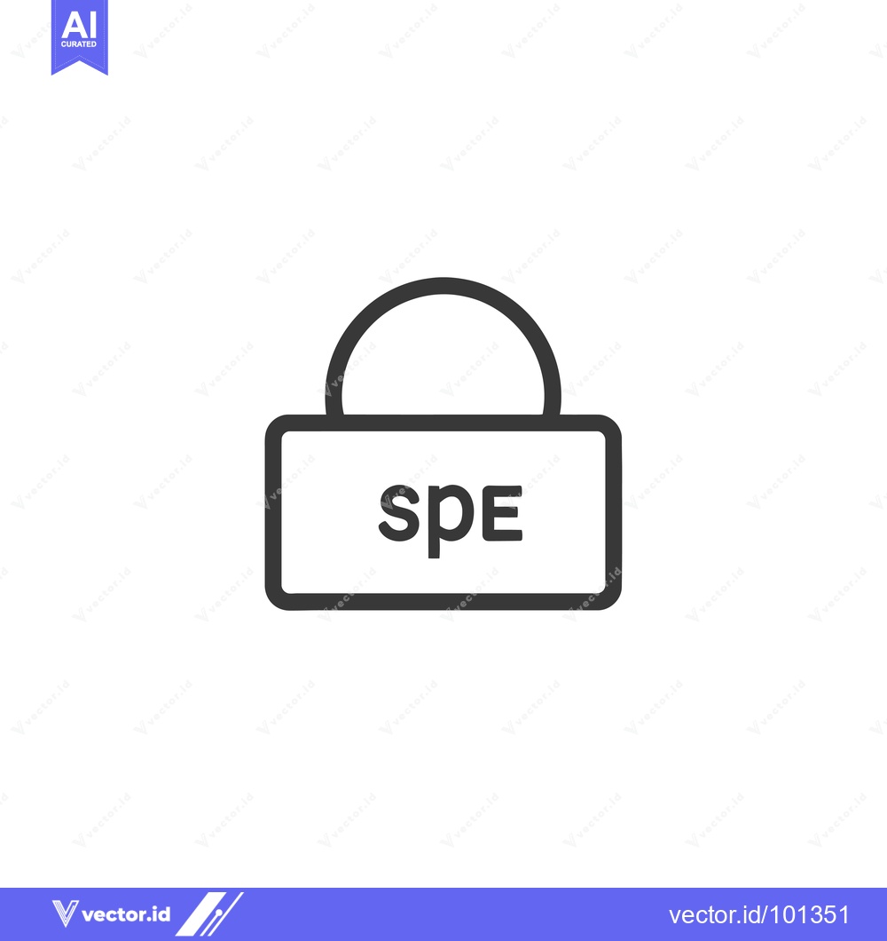 Premium Vector dari Simple padlock with the word "SPE" written inside