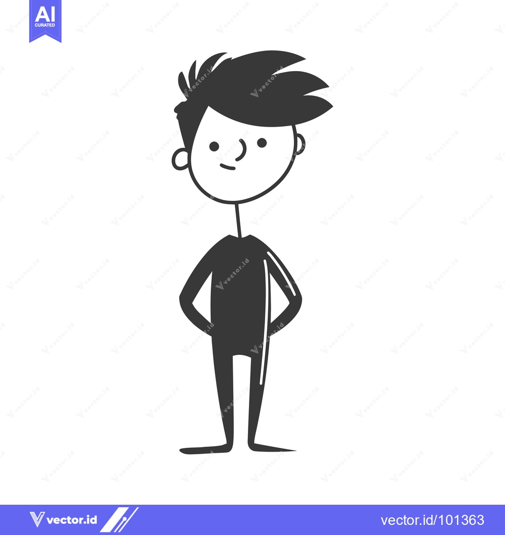 Premium Vector dari Simple Stick Figure Illustration of a Boy