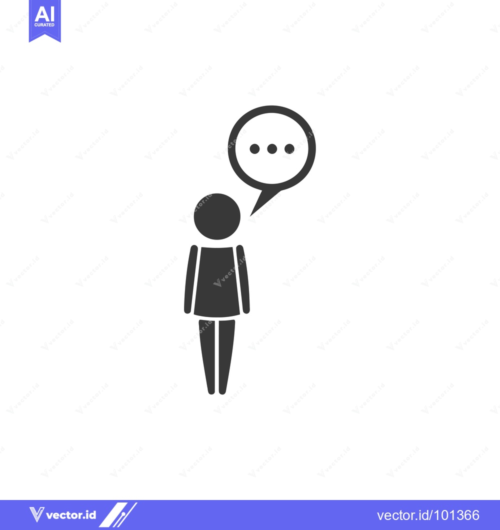 Premium Vector of Simple Stick Figure with a Thought Bubble