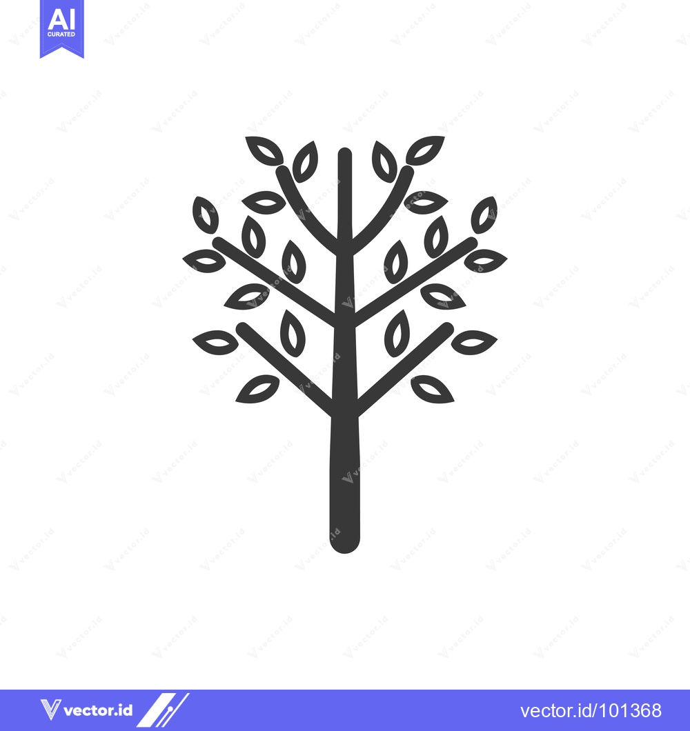 Premium Vector dari Simple Stylized Black and White Tree Icon