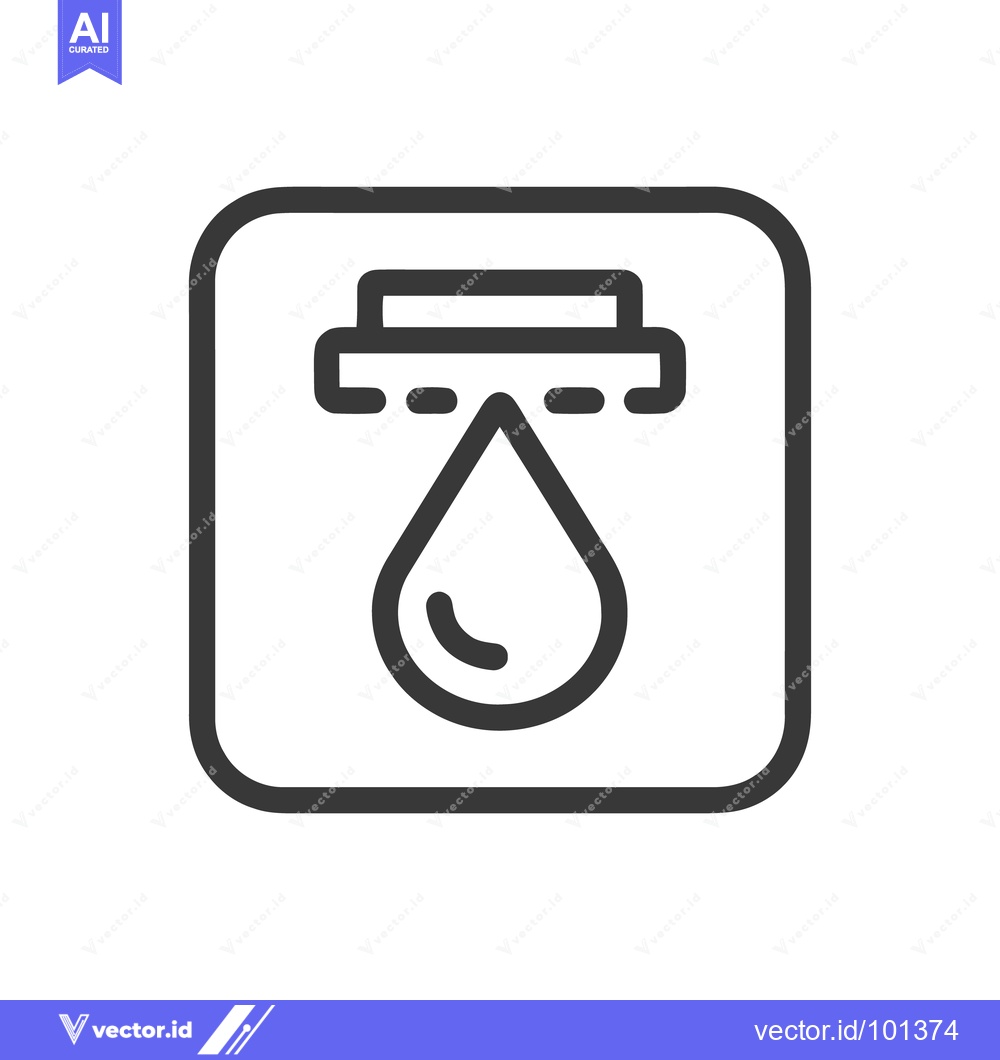 Premium Vector dari Minimalist Icon of Water Filtration System in Rounded Square Frame