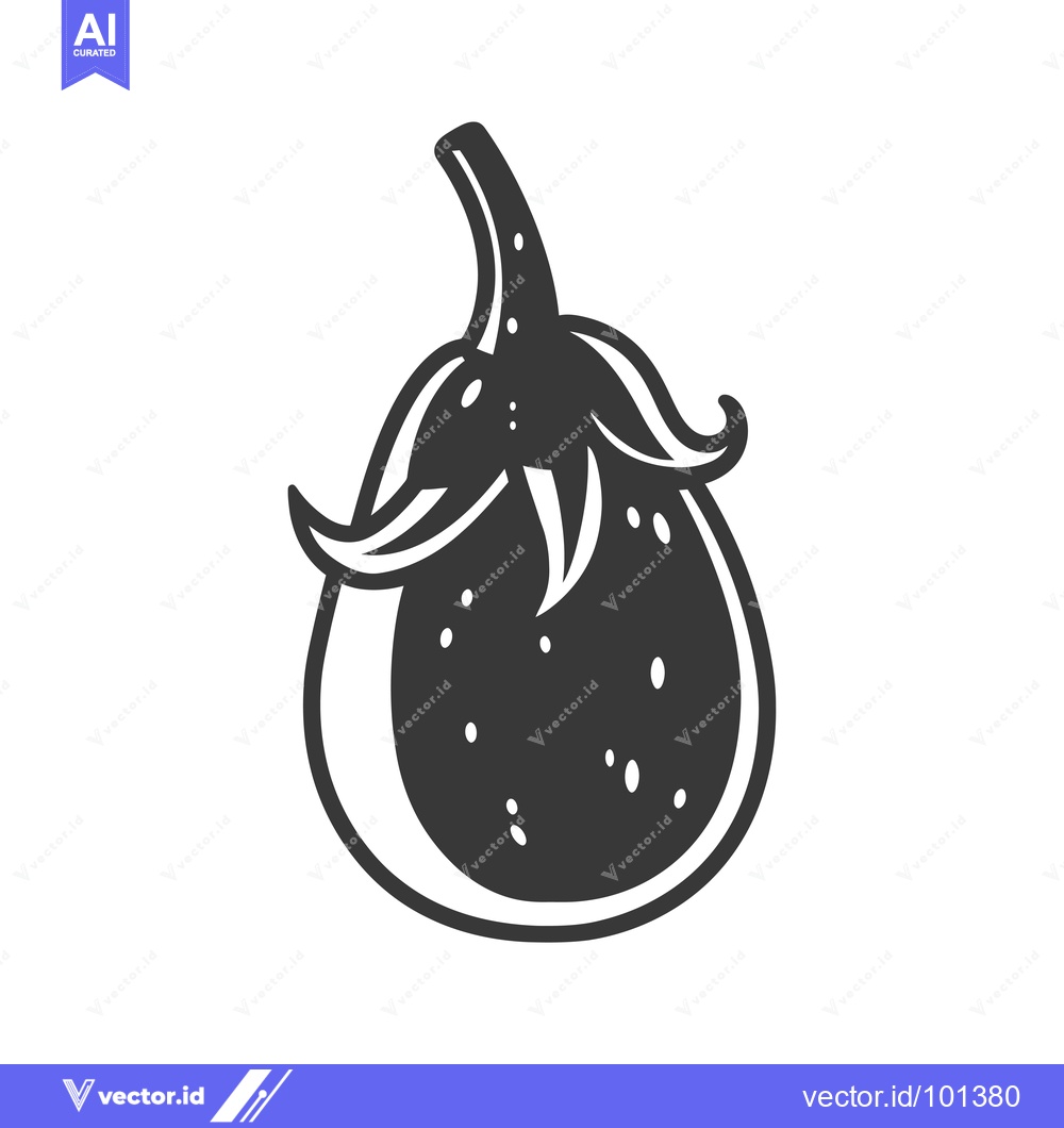 Premium Vector dari Single Black and White Illustration of an Eggplant