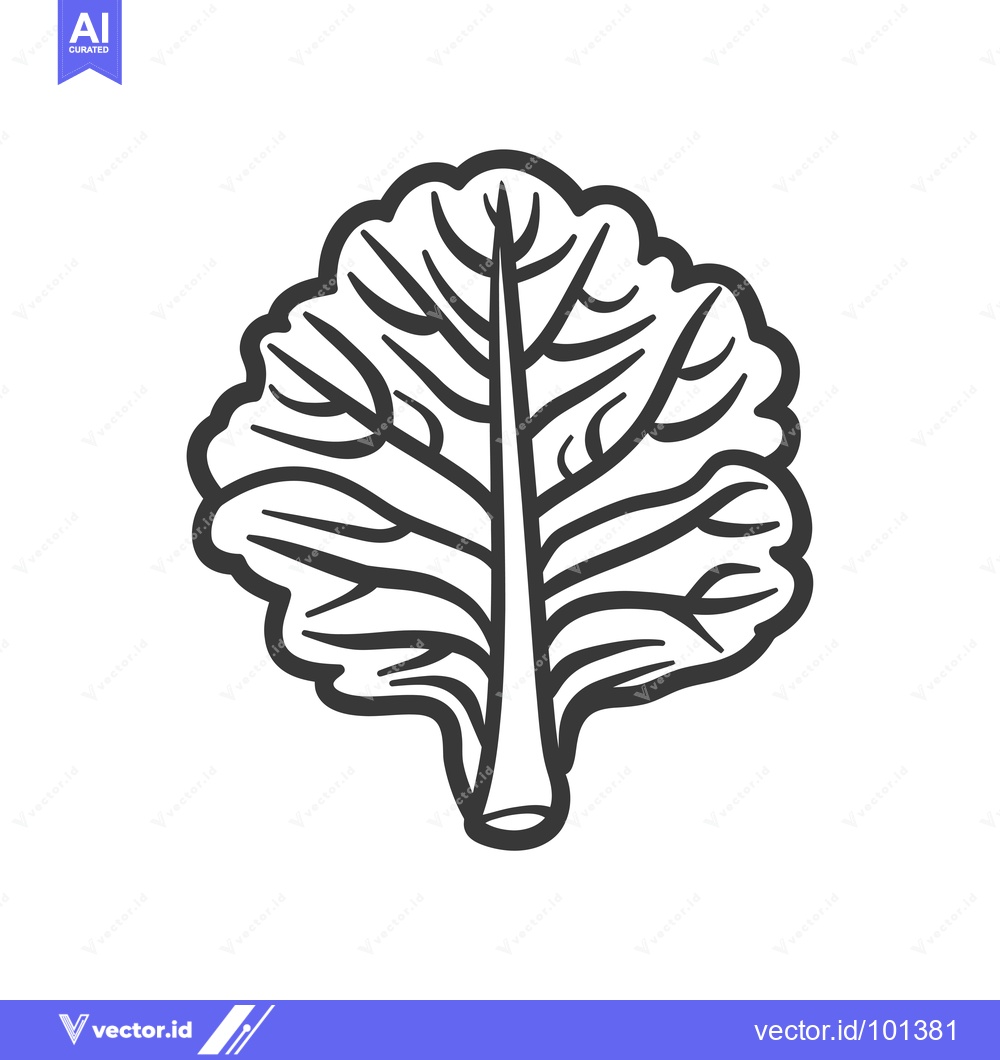 Premium Vector dari Single Black and White Line Drawing of a Leaf