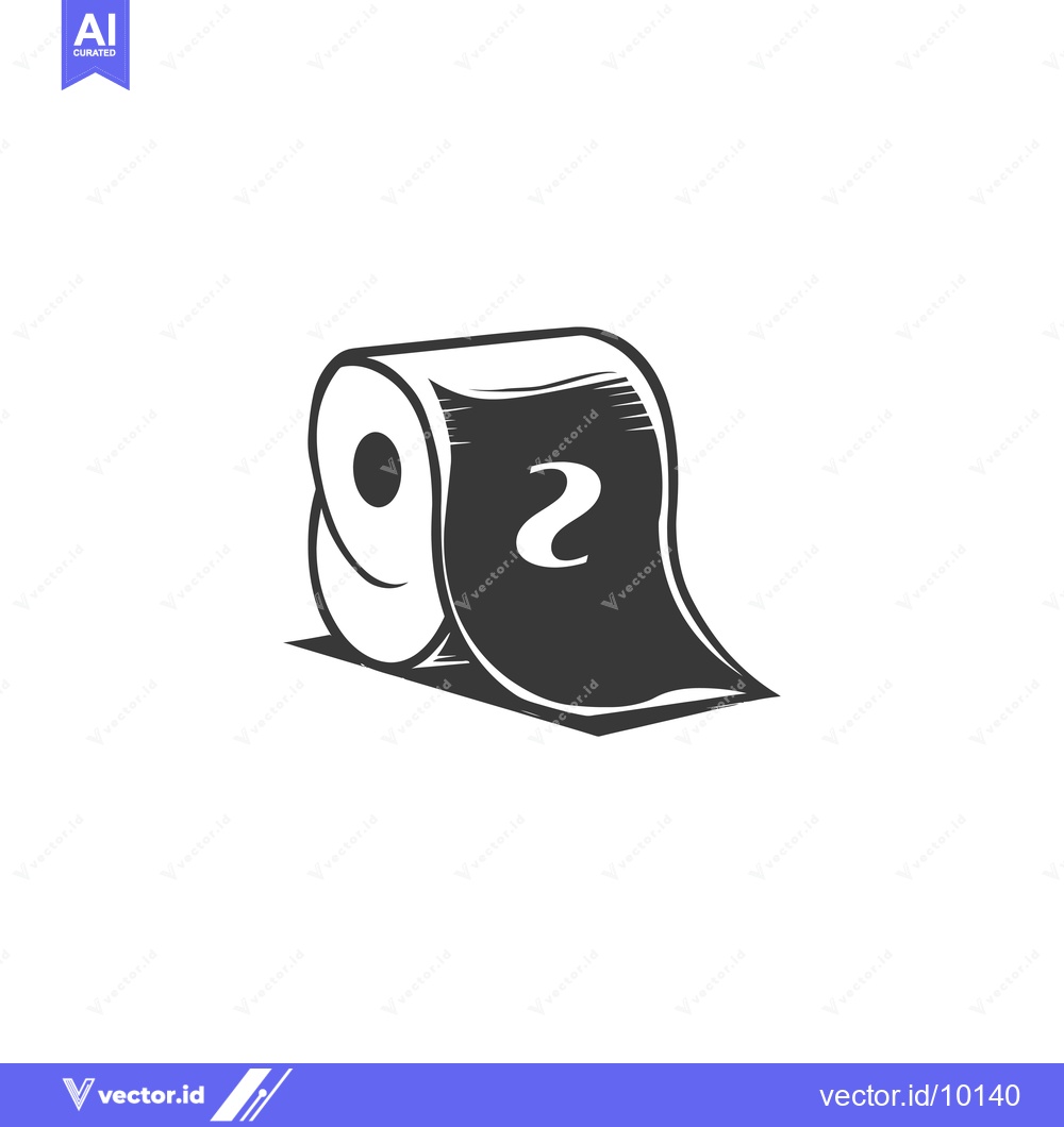 Premium Vector dari A Black and White Cartoon Drawing of a Roll of Toilet Paper