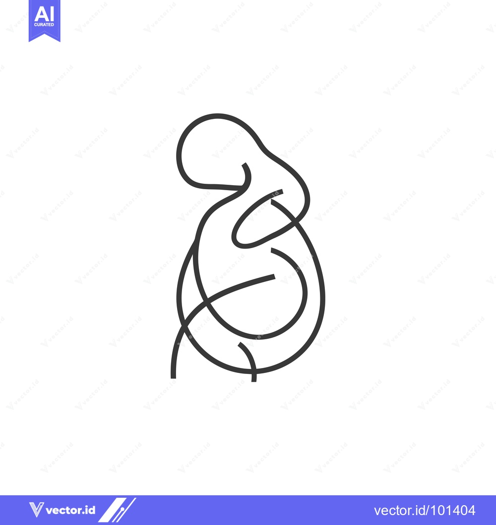 Premium Vector of Single-Line Abstract Figure in a Sitting Position