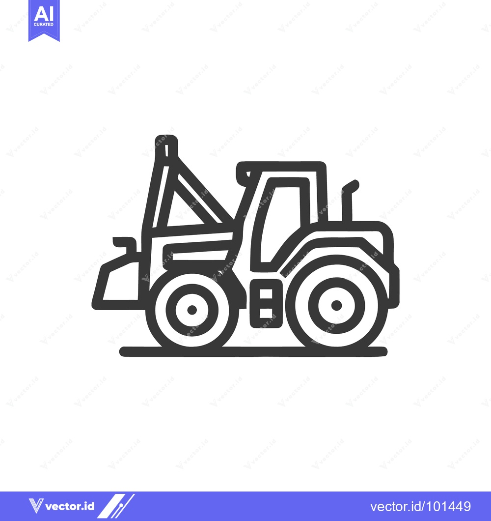 Premium Vector dari Modern Telehandler Tractor Line Icon for Construction and Farming