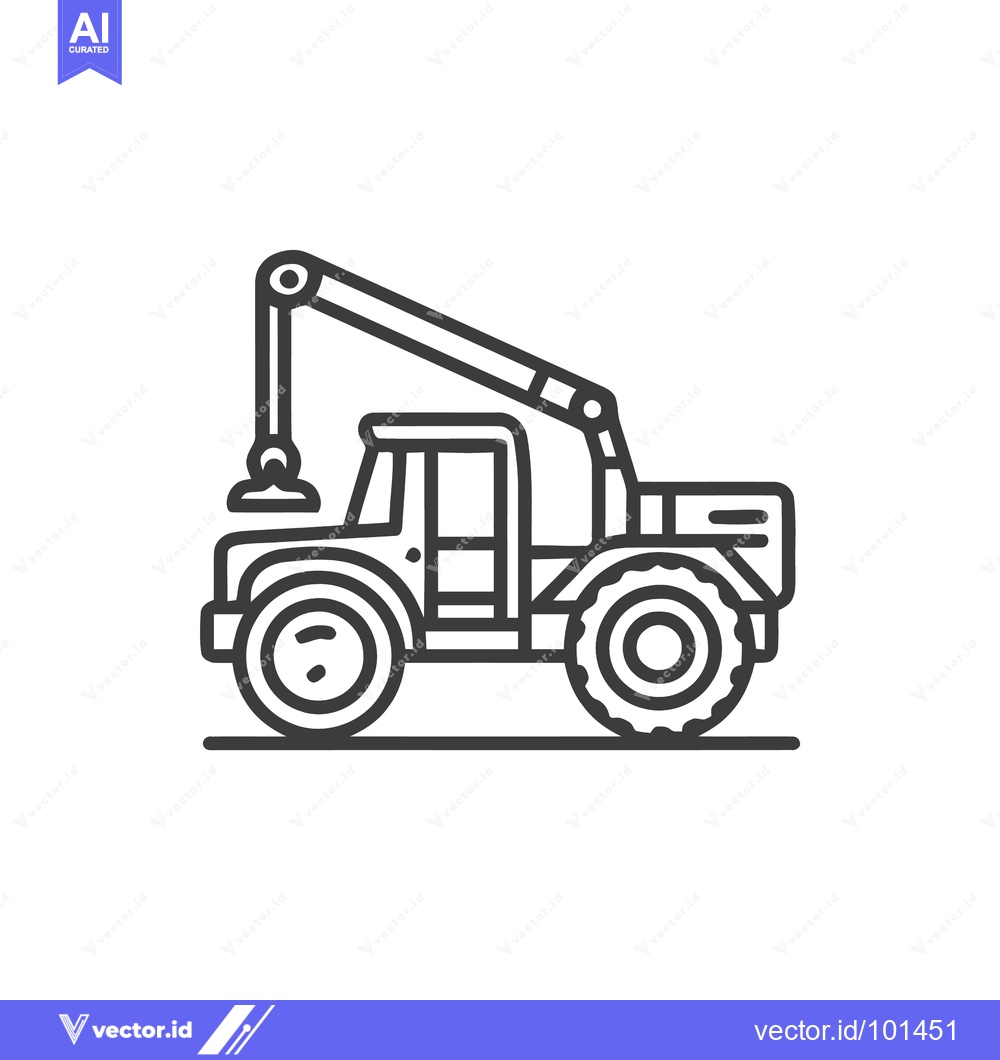 Premium Vector of Modern Outline Icon of a Telescopic Handler Vehicle