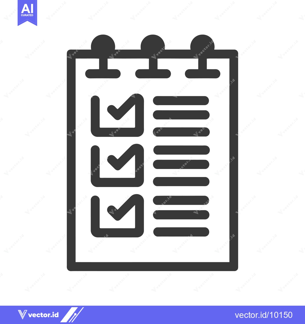 Premium Vector dari A black and white checklist with three completed tasks and empty space