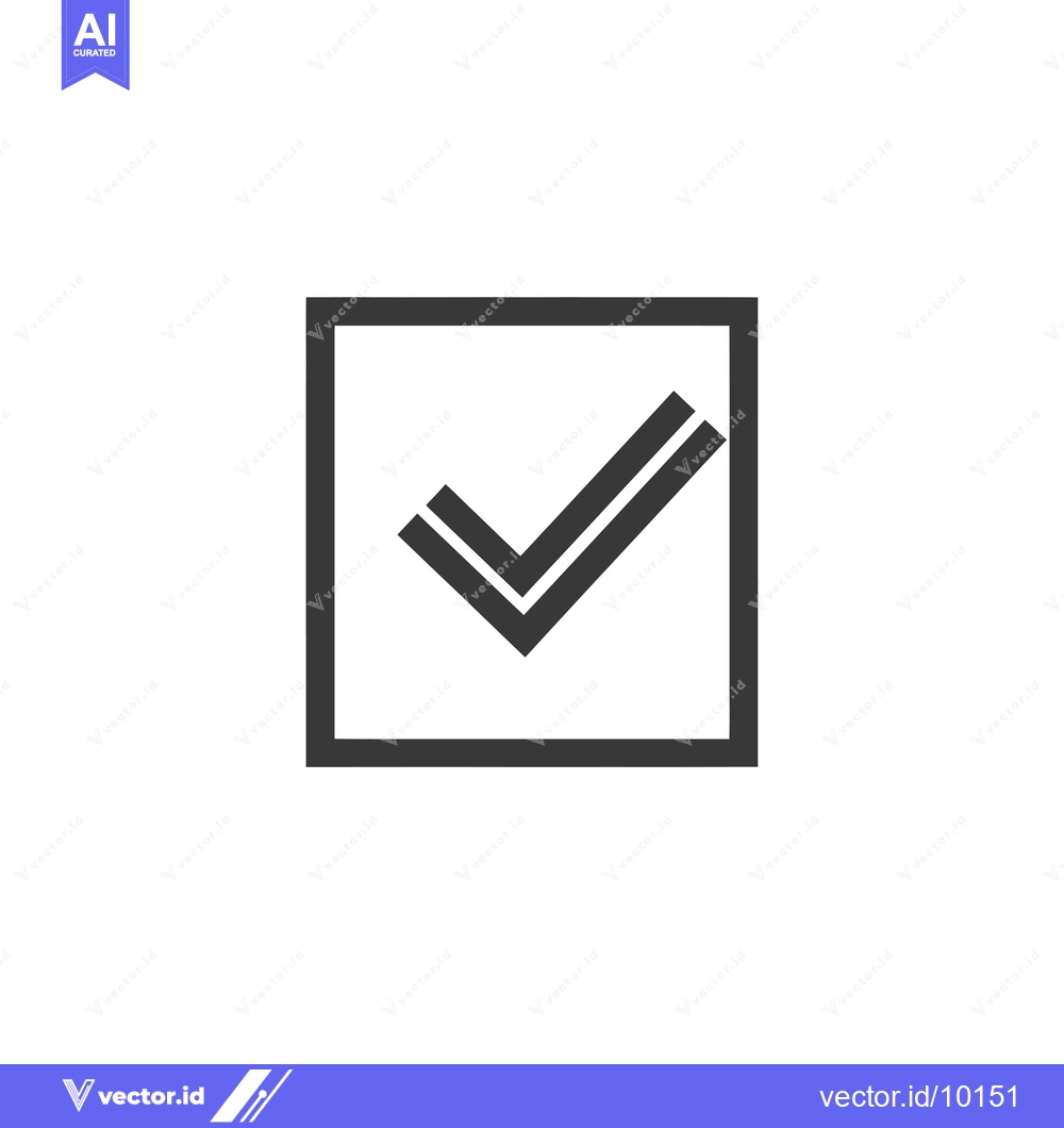 Premium Vector dari A Black and White Checkmark Inside a Square