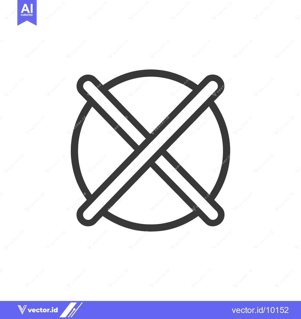 Premium Vector dari A black and white circle with a cross through it